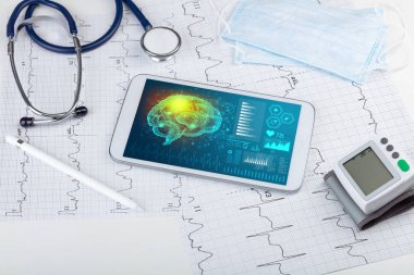 Tablet beyin işlevselliği konsepti ile tanılama