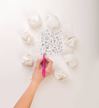 El buruşuk kağıt yazma