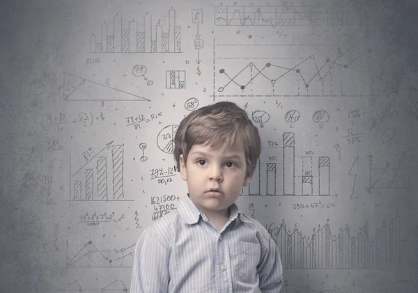 Adorable niño pequeño con concepto estadístico —  Fotos de Stock