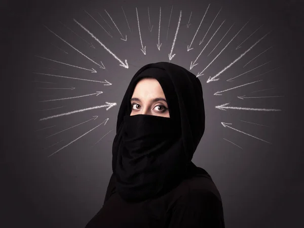 Muslimsk kvinna som bär niqab — Stockfoto