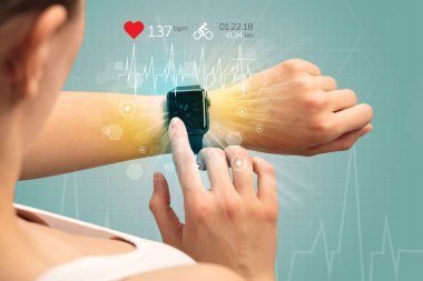 Döngüsü ve smartwatch kavramı.