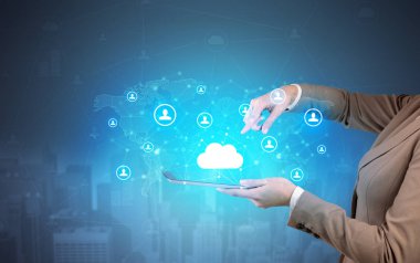 Bulut ve bağlantı kavramı bir Tablet