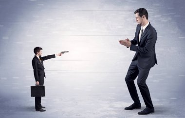 Dev işadamı çekim küçük iş adamı