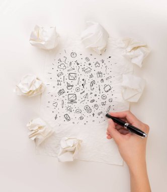 El buruşuk kağıt yazma