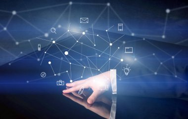 Etkileşimli tablo dokunmadan eller