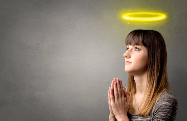 Young girl praying concept — Stock Photo, Image