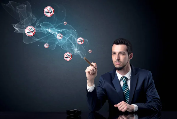 Businessman smoking concept — Stock Photo, Image