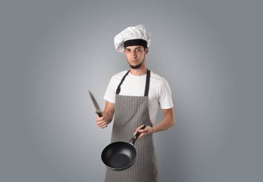 Cook mutfak aletleri ve boş duvar kağıdı