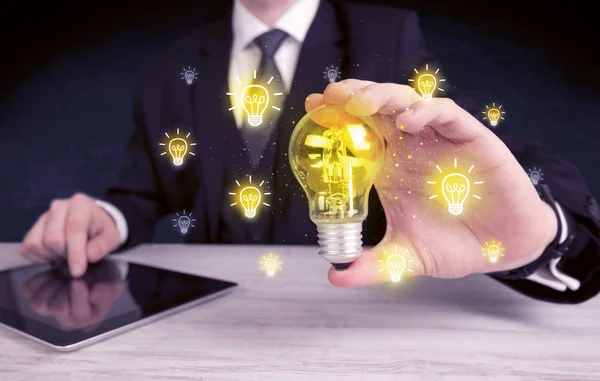 Businessman has a bright idea concept — Stock Photo, Image