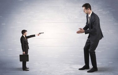 Dev işadamı çekim küçük iş adamı