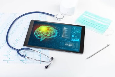 Tablet beyin işlevselliği konsepti ile tanılama