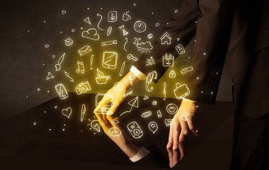 Etkileşimli tablo dokunmadan eller