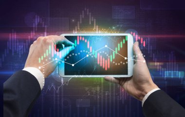 El tutma tablet küresel raporları ve borsa değişim kavramı ile