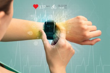 Döngüsü ve smartwatch kavramı.