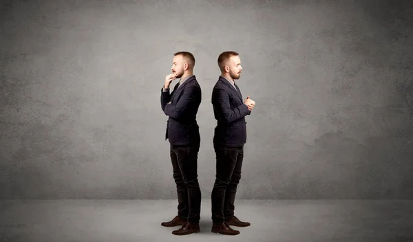 Young Conflicted Businessman Choosing Two Directions — Stock Photo, Image