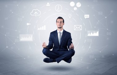 Veri dolaşımı kavramı ile işadamı havalanır