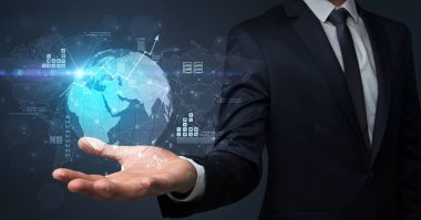 Küresel Internet kavramı işadamı ile kullanma