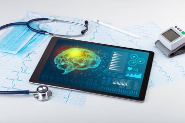 Tablet beyin işlevselliği konsepti ile tanılama