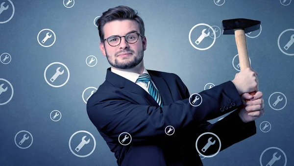 Businessman standing and thinking — Stock Photo, Image