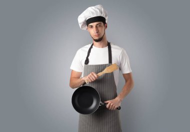 Cook mutfak aletleri ve boş duvar kağıdı