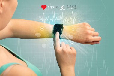 Döngüsü ve smartwatch kavramı.