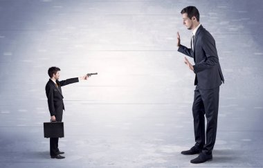 Dev işadamı çekim küçük iş adamı