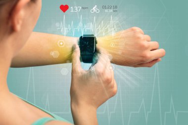 Döngüsü ve smartwatch kavramı.