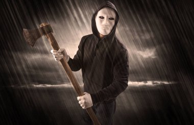 Gizemli Yağmurlu hava kavramı içinde kaçak avcı