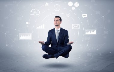 Veri dolaşımı kavramı ile işadamı havalanır