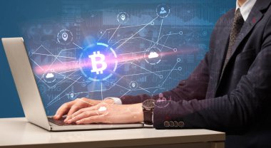 Küresel bitcoin Döviz Kuru kavram kontrol el