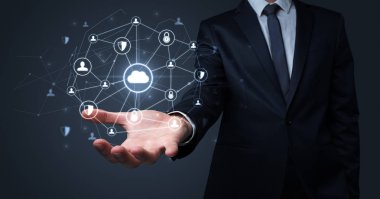 Ağ bağlantı kavramı koyu duvar kağıdı ile