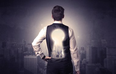 Keyhole sırt ile ayakta işadamı