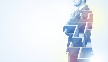 Ayakta ve labirent ile düşünme işadamı