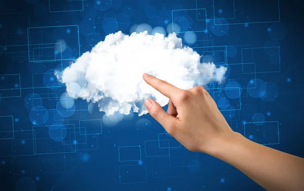 Ruka se dotýká cloud — Stock fotografie