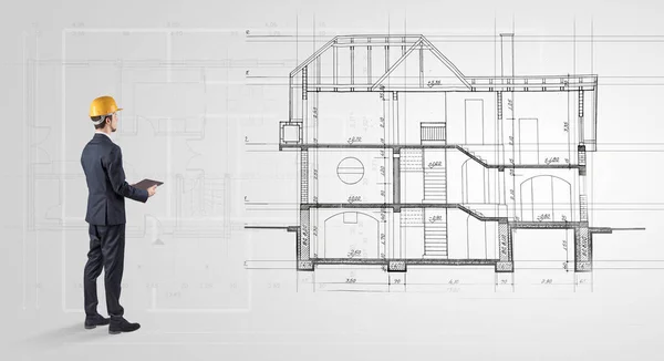 建筑师寻找房子计划 — 图库照片