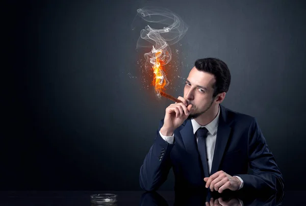 Businessman smoking concept — Stock Photo, Image