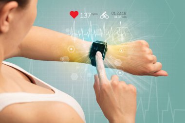 Döngüsü ve smartwatch kavramı.