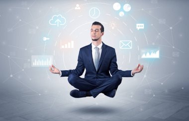 Veri dolaşımı kavramı ile işadamı havalanır