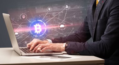 Küresel bitcoin Döviz Kuru kavram kontrol el