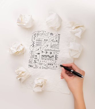 El buruşuk kağıt yazma