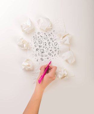 El buruşuk kağıt yazma