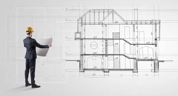 建筑师寻找房子计划 — 图库照片