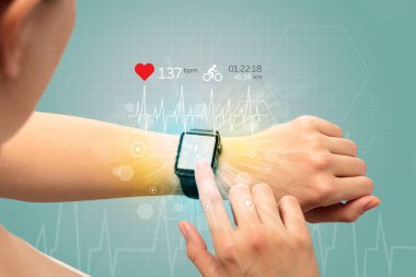 Döngüsü ve smartwatch kavramı.