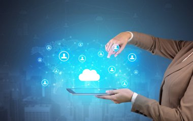 Bulut ve bağlantı kavramı bir Tablet