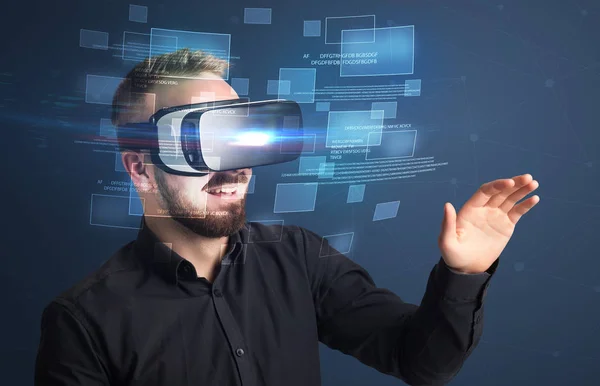 Zakenman met VR-bril — Stockfoto