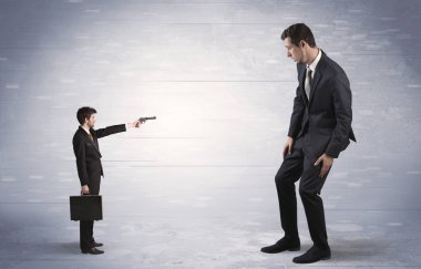 Dev işadamı çekim küçük iş adamı