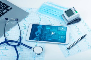 Biyoteknoloji kavramı tıbbi teknoloji cihazlar ile