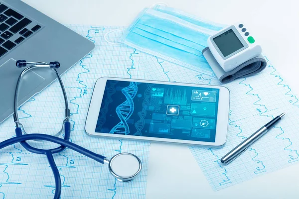 Biyoteknoloji kavramı tıbbi teknoloji cihazlar ile