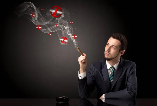 Businessman smoking concept — Stock Photo, Image