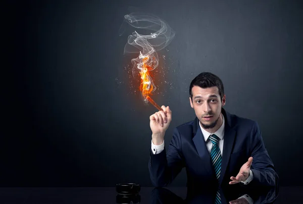 Businessman smoking concept — Stock Photo, Image